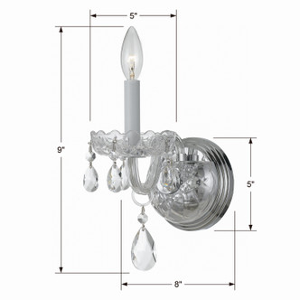 Traditional Crystal One Light Wall Sconce (1031-CH-CL-S)