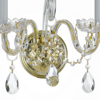 Traditional Crystal Two Light Wall Sconce (1032-PB-CL-MWP)
