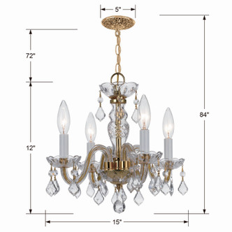 Traditional Crystal Four Light Mini Chandelier (1064-PB-CL-SAQ)