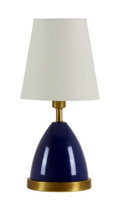 House of Troy - GEO209 - One Light Table Lamp - Geo - Navy Blue w/Weathered Brass