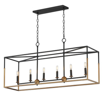 Maxim - 28626BKWBR - Six Light Linear Pendant - SoHo - Black/Weathered Brass