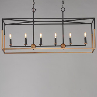 SoHo Six Light Linear Pendant (28626BKWBR)