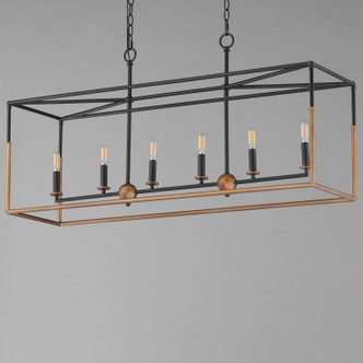 SoHo Six Light Linear Pendant (28626BKWBR)