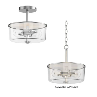 Fuller Two Light Semi Flush/Pendant Convertible (5692CLSN)