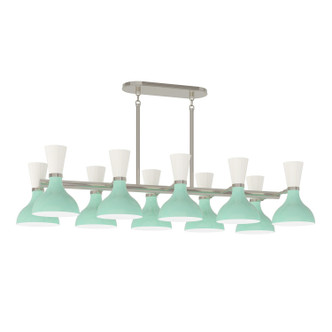 Robert Abbey - MN21LY - Ten Light Chandelier - Clare - Polished Nickel w/Mint Lily Painted