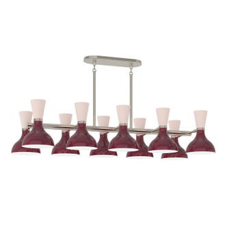 Robert Abbey - SM21RW - Ten Light Chandelier - Clare - Polished Nickel w/Sugar Plum Rose Water Painted