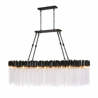 Varaluz - 309N10MBFG - Ten Light Linear Pendant - Matrix - Matte Black/French Gold