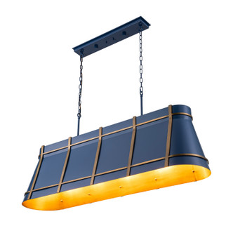 Varaluz - 536N05FBBRZ - Five Light Linear Pendant - Brasserie - French Blue/Heritage Bronze