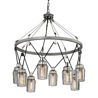 Troy Lighting - F5998-GRA/PN - Eight Light Chandelier - Citizen - Graphite And Polished Nickel