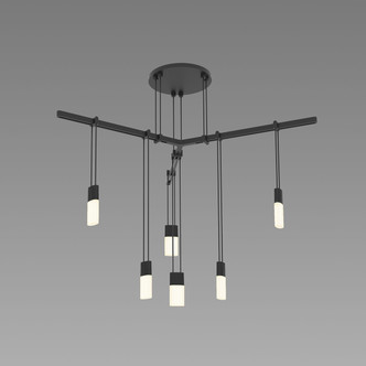 Sonneman - S1C24K-JR18XX62-RP02 - Six Light Bar Pendant - Suspenders® - Satin Black