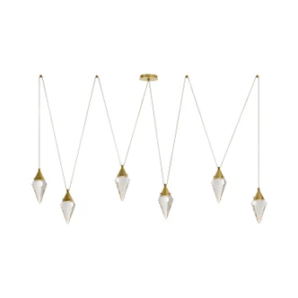 Arteriors - DLC60 - LED Chandelier - Berkley - Clear/Antique Brass