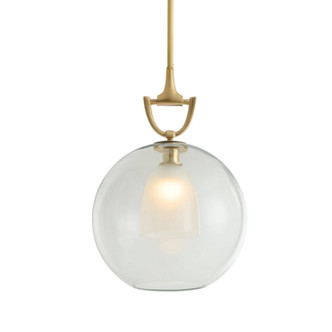 Arteriors - DPI15 - One Light Pendant - Estribo - Clear/Antique Brass