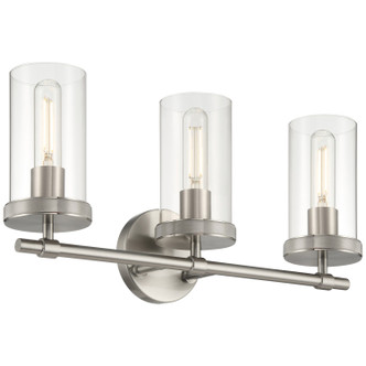 Access - 61123-BS/CLR - Three Light Vanity - Lily - Brushed Steel