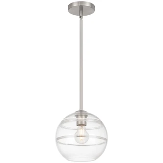 Access - 63092-BS/CRB - One Light Pendant - Swirl - Brushed Steel