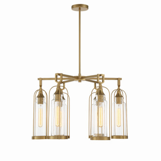 Eurofase - 42729-021 - Six Light Outdoor Chandelier - Yasmin - Aged gold