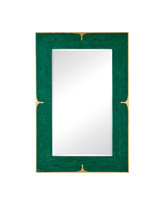 Currey and Company - 1000-0179 - Mirror - Orin - Green / Brushed Brass