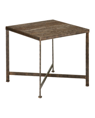 Currey and Company - 4000-0275 - Side Table - Ampleur - Rustic Bronze / Natural
