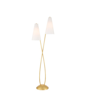 Currey and Company - 8000-0183 - LED Floor Lamp - Pas de Deux - Contemporary Gold Leaf