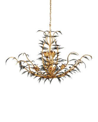 Currey and Company - 9000-1437 - Eight Light Chandelier - Odile - Black / Contemporary Gold Leaf / Contemporary Gold