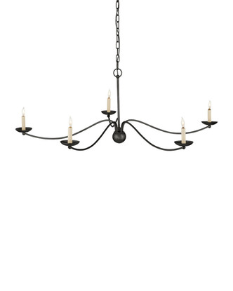 Currey and Company - 9000-1485 - Five Light Chandelier - Franz - Black