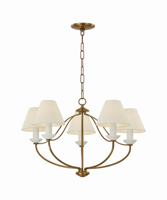 Mitzi - H1197805-PBR - Five Light Chandelier - Brinlea - Patina Brass