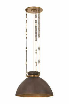 Troy Lighting - F7318-PBR/CMU - One Light Pendant - Allston - Patina Brass