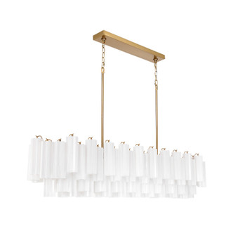 Addis 16 Light Linear Chandelier (ADD-337-AG-WH)