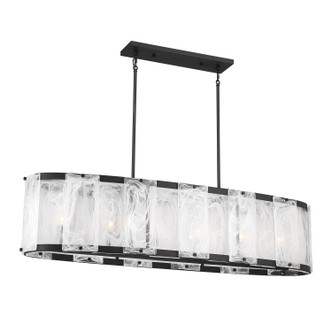 Minka-Lavery - 3639-899 - Six Light Linear Chandelier - Veil - Dark Matte Black