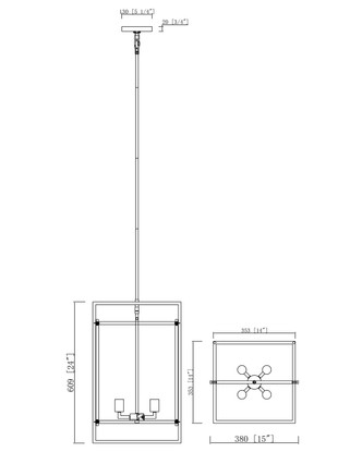 Gridline Four Light Pendant (10412BK)