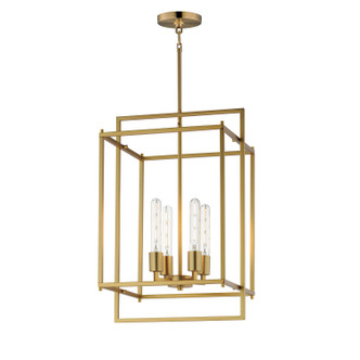 Maxim - 10412NAB - Four Light Pendant - Gridline - Natural Aged Brass