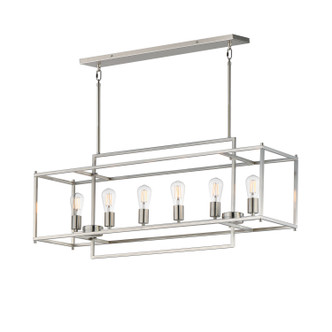 Maxim - 10416SN - Six Light Linear Pendant - Gridline - Satin Nickel