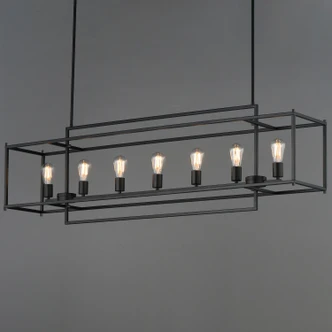 Gridline Seven Light Linear Pendant (10417BK)