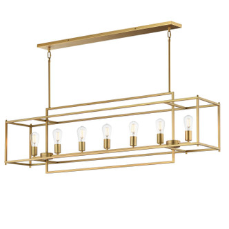 Maxim - 10417NAB - Seven Light Linear Pendant - Gridline - Natural Aged Brass