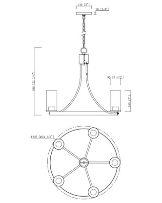 Livingston Five Light Chandelier (10465CDNAB)