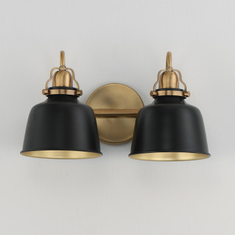 Hollis Two Light Wall Sconce (21422BKNAB)