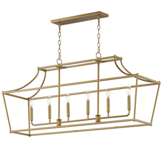 Maxim - 25317NAB - Six Light Linear Pendant - Clifton - Natural Aged Brass