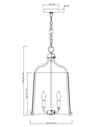Bellmore Three Light Foyer Pendant (5683CLBK)