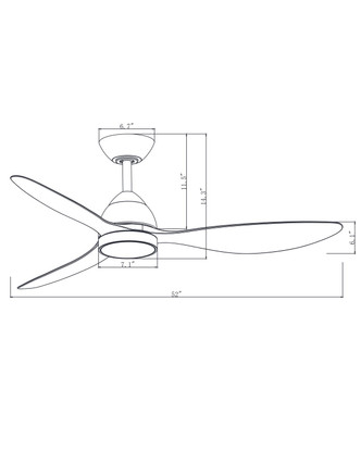 Sparrow 52" Ceiling Fan (88731WTBK)