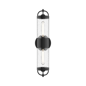 Alora - EW461102BKCB - Two Light Outdoor Wall Lantern - Lancaster - Clear Bubble Glass/Textured Black
