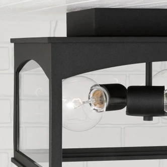 Burton Three Light Outdoor Flush Mount (946731BK)