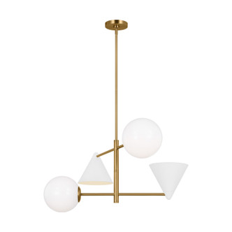 Cosmo Four Light Chandelier (AEC1114MWTBBS)