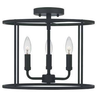 Quoizel - ABR1714MBK - Three Light Semi Flush Mount - Abner - Matte Black