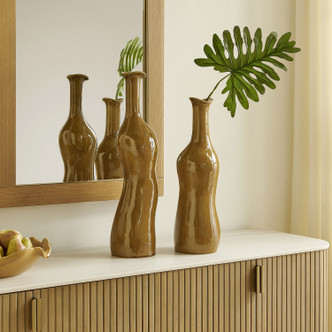 Sienna Flow Vases, Set/2 (18390)