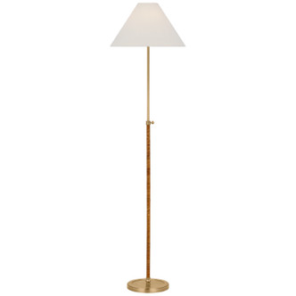 Visual Comfort Signature - CHA 9081AB/NRT-L - LED Floor Lamp - Basden - Antique-Burnished Brass and Natural Rattan