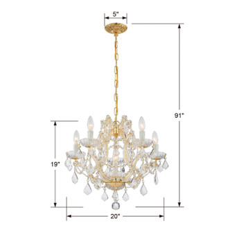 Maria Theresa Six Light Mini Chandelier (4405-GD-CL-SAQ)