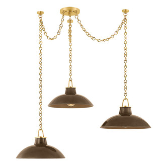 Hudson Valley - 1957-AGB/CUK - Three Light Chandelier - Pottersville - Aged Brass