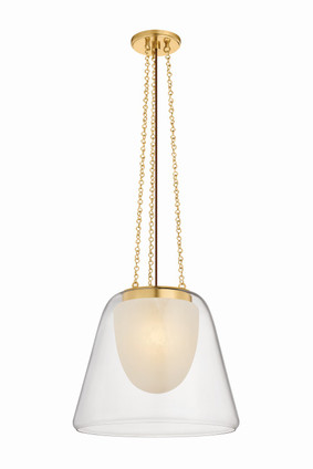 Hudson Valley - 3219-AGB - One Light Pendant - Pine Bush - Aged Brass