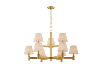 Hudson Valley - 3538-AGB - Nine Light Chandelier - Woodland Park - Aged Brass