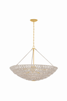 Hudson Valley - 5437-VGL - Six Light Chandelier - Pleasant Plains - Vintage Gold Leaf