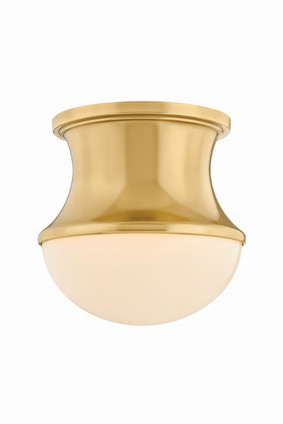 Hudson Valley - 7241-AGB - One Light Flush Mount - Aldrich - Aged Brass
